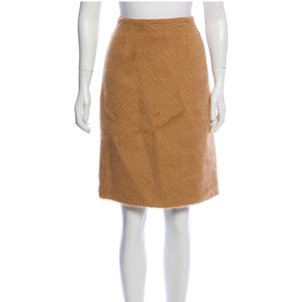 Shearling Knee Length Skirt